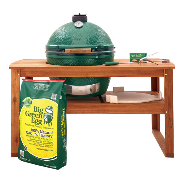 Barbeques, Smokers & Outdoor Entertaining Big Green Egg Packages XL in Acacia Table