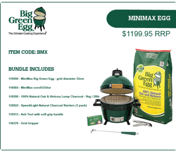 Barbeques, Smokers & Outdoor Entertaining BIG GREEN EGG MINIMAX