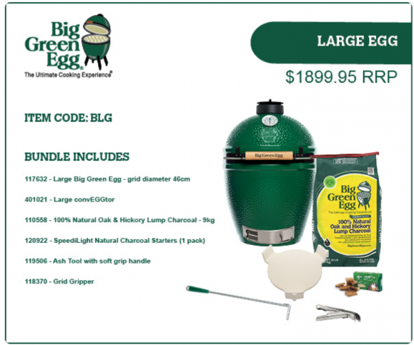 Barbeques, Smokers & Outdoor Entertaining BIG GREEN EGG LARGE BUNDLE