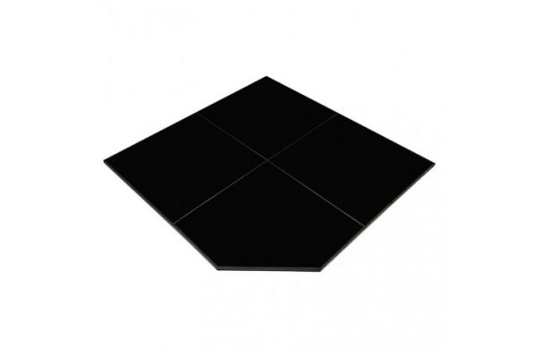 Wood Fire Accessories Hearth Stone – 1250 x 1250 Corner Solid Black